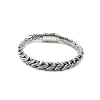 ราคา DSP สร้อยข้อมือเงินวินเทจถักเปียลายตะขาบ เงินแท้ 925 925 Sterling Silver Braided Bracelets CLSP0038 (14067340250)
