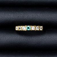 ราคา แหวนพลอยมรกตโคลัมเบีย Emerald พลอยเพทาย สีขาว White Zircon เรือนเงินแท้92 5 ชุบทองล้อมด้วยเพชรCZ เกรดสวยพิเศษจากรัสเซีย ไซด์นิ้ว54 หรือเบอร์ 6 5 US (16218191860)