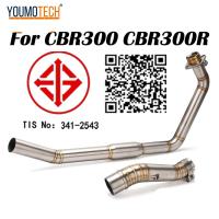 ราคา 51มม สําหรับHonda CBR 300R CBR300R CB300R CB 300F cb300fรถจักรยานยนต์CB300 rท่อไอเสียท่อกลางท่อไอเสียเต็มท่อเชื่อมต่อสแตนเลสCBR 300 r CB300 f (9569379232)