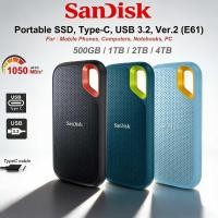 ราคา SanDisk Extreme Portable External SSD 1TB 2TB 4TB USB 3 2 Gen 2 Type C Fast Storage 1050MB s E61 Solid State Drive (126540872956)