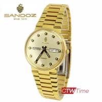 ราคา Sandoz นาฬิกาข้อมือผู้ชาย สายสแตนเลส รุ่น SD83325GG01 สีทอง หน้าปัดทอง (432543028)