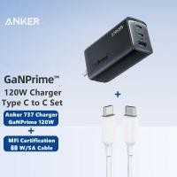 ราคา Anker USB C Charger Anker 737 Charger GaNPrime 120W PPS 3 Port Fast Compact Foldable Wall Charger สำหรับ MacBook Pro airiPad Pro Galaxy S22 S21 Dell XPS 13note 20 10 iPhone 13 Pro และอื่นๆ (1604548196
