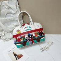 ราคา LETIFE กระเป๋าสะพายทรงเปลือกหอยสีบล็อก ปักลาย ความจุมาก (25850352247)