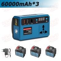 ราคา COD ประกัน 5 ปี อินเวอร์เตอร์ไร้สาย DEWEI 21V 60000mAh 300W Pure Sine Wave Power Inverter แปลงไฟ 12V to 220V สำหรับใช้กับพัดลม ทีวี ตู้เย็น เครื่องใช้ไฟฟ้าในบ้าน แคมป์ปิ้ง รถยนต์ พกพา ส่งฟรีเก็บเงินป 