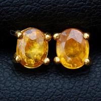 ราคา ต่างหูพลอยบุษราคัมบางกะจะ Yellow Sapphire ตัวเรือนเงินแท้ 92 5 ชุบทองขนาดพลอย5X4มิล พลอยแท้ ขุดค้นพบที่บ่อบางกะจะ จ จันทบุรี (13721490837)