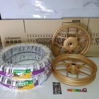 ราคา ล้อแม็ก CLICK125 CLICK125i PCX 2018 2019 สีทอง ยางนอกเรเดียน 90 90x14 จุ๊บเลส (7919819687)