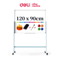 ราคา Deli กระดานไวท์บอร์ดขาตั้ง กระดานไวท์บอร์ดล้อเลื่อน 90x60cm ปรับขึ้นลงได้ มีตัวล็อค เคลื่อนย้ายง่าย ใช้ได้ 2 หน้า ติดแม่เหล็กได้ Whiteboard (25509675225)