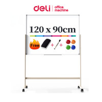 ราคา Deli กระดานไวท์บอร์ดแบบมีขาตั้ง กระดานแม่เหล็กแบบล้อเลื่อน กระดานไวท์บอร์ด เคลื่อนย้ายสะดวก อุปกรณ์สำนักงาน Mobile Whiteboard (25509510671)