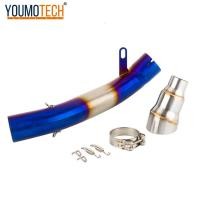 ราคา 63MM สลิปออน สำหรับ Honda CB650F CBR650F 2014 2022 CB650R CBR650R 2019 2022รถจักรยานยนต์ไอเสียท่อ Escape กลาง Link ท่อสแตนเลส cbr 650f CB 650R cbr 650r (16116313966)