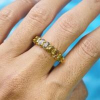 ราคา แหวนพลอยเขียวส่องจันทบุรี Green Sapphire ตัวเรือนเงินแท้92 5 ชุบทอง พลอยสวยสะอาดไซส์นิ้ว 59 เบอร์ 8 5 มิล (26330102065)