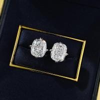ราคา Charm Cushion 3ct Moissanite Diamond Stud Earring 100 Real 925 sterling silver Promise Wedding Earrings for Women Party Jewelry (22861660537)