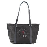 ราคา ELLE กระเป๋าสะพาย ผ้าไนลอนสีดำรุ่น PARIS STORY ทรง SHOPPING BAG มีซิปปากกระเป๋า รุ่น EWH823 (24957940132)