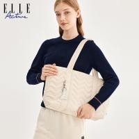 ราคา ELLE Active กระเป๋าถือ ELLE Active ขนาดใหญ่ กระเป๋าสะพายไหล่แบบลำลองสำหรับผู้หญิง กระเป๋าทรงสี่เหลี่ยม ผ้าฝ้ายผสมโพลีเอสเตอร์ (24889609600)