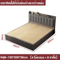 ราคา TableTrove เตียงคู่ไม้เนื้อแข็งสไตล์โมเดิร์นมินิมอล สีโอ๊คสีเทา ขนาด 4 5 6 ฟุต ขายตรงจากโรงงาน ให้เช่า ตกแต่งบ้าน ห้องนอนใหญ่ เตียงคู่ (25404260470)