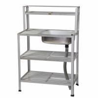 ราคา HOMENINE ซิ้งค์ล้างจาน อ่างล้างมือ อ่างล้างจานอลูมิเนียม 3ชั้น กลาง มีแผงบน (115351569)