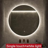 ราคา Intelligent Bathroom Mirror Circular LED Bedroom with Light Adjustable Touch Light 3 color Light Washbasin Illuminated Perforated Wall Mounted Smart Mirror (18381889242)