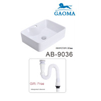 ราคา Gaoma อ่างล้างหน้าเซรามิก ตั้งโต๊ะ อ่างระเบียง ขนาดเล็ก เกรดโรงแรม ดีไซน์หรู สำหรับบ้าน art basin AB 9036 sink bathroom wash basin ceramic bathroom basin (17111298721)
