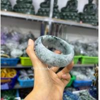 ราคา กำไลหยกน้ำแกะสลัก ลายช้างคู่ดอกบัว ลายดอกเหมย โทน Icy Moss In Snow ไซส์ 62 (24744511364)