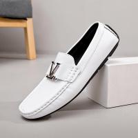 ราคา รองเท้าลำลองหนังแท้สำหรับผู้ชาย รองเท้า Loafers ทรงหัวมน สวมใส่สบาย ระบายอากาศได้ดี ผลิตจากวัสดุ PU รองเท้าหนังวัวชั้นบน (20134738344)