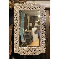 ราคา กระจกไม้สัก Teak Wooden Mirror 100x60 cm กระจกวินเทจ จัดส่งแบบมีกระจก ไม่มีกระจก กระจกติดผนัง กระจกไม้แกะสลัก ทำสีขาวขัด วินเทจ งานสวย (21774048622)