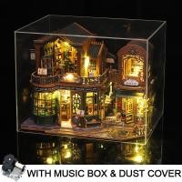 ราคา In stock Retro DIY Wooden Twilight Book City Dollhouses Miniature Kits With Furniture LED Light Home Decoration For Adult Handmade Gifts hot (24177541936)