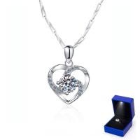 ราคา เพชรแท้100 สร้อยคอเงินแท้ 925 จี้โซ่เมล็ดแตงโมรูปหัวใจสำหรับผู้หญิง จี้โซ่กระดูกไหปลาร้าสั้น สร้อยคอเพชรแท้ จะไม่จางหายไป (26328314006)