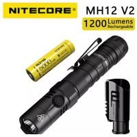 ราคา ของแท้100 NITECORE MH12 V2 ยุทธวิธีไฟฉาย 1200LM CREE XP L2 V6 LED USB Cไฟฉายแบบชาร์จไฟได้ 5000MAhแบตเตอรี่ (5289032017)
