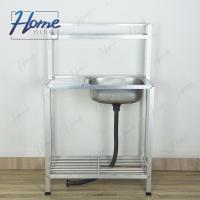 ราคา HOMENINE ซิ้งค์ล้างจาน อ่างล้างจานสแตนเลส 2ชั้น กลาง มีบน โครงอลูมิเนียม (15965341560)
