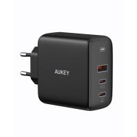ราคา ลดพิเศษ AUKEY หัวชาร์จเร็ว 90W Omnia 3 Port For MacBook Pro Charger with GaNFast TechnologyWall Charger รุ่น PA B6S (9645853508)