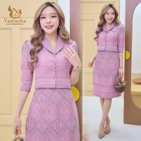 ราคา ชุดร้านญาณิศชา ชุดไทย ชุดเซ็ทผ้าฝ้ายทอลาย เสื้อทรงครอป กระโปรงทรงดินสอ ชุดออกงาน ไปวัด ทำบุญ ชุดงานเลี้ยง สีชมพู (25299452339)