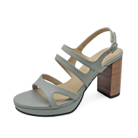 ราคา TAYWINแท้ เทวินทร์แท้ รองเท้าแตะส้นสูงหนังแท้ SC 82 หนังนิ่มสีเทา (21358384335)