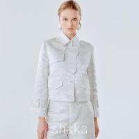 ราคา Shaka AW24 Jacquard Shirt Blouse เสื้อแจ็คเก็ตตัวสั้น แขนยาว JK 8240710 (22661565292)