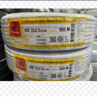 ราคา สาย VAF 2x2 5 WABARI BRAND 30ม 50ม100ม สายไฟ Electric Cable Wire สายไฟ VAF 2 x 2 5 ตร มม BCC ยาว 100 เมตร สีขาว (23438506331)
