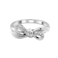 ราคา Jewellista แหวนเกลี้ยงเงินแท้ 925 รุ่น Bow เงินแท้ ประดับพลอย CZ (22489572191)
