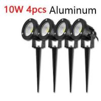 ราคา 4ชิ้นนำซังไฟสนาม5W 10W กลางแจ้งมีปุ่มโคมไฟสนามหญ้ากันน้ำไฟสปอร์ตไลท์ทางเดินในสวน DC12V AC220V (22965315983)
