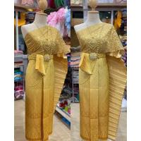 ราคา ชุดไทยผ้าถุงไล่สี สไบปัก งานเข้าใหม่ (22576471401)