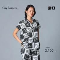 ราคา Guy Laroche Shirt Guy Laroche Black Logo เสื้อเชิ๊ต แขนล้ำ สีดำขาว GBB9BL (23093970714)