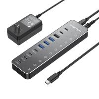 ราคา RSHTECH 10 in 1 USB C Hub พร้อมสวิตช์สัมผัสส่วนบุคคล 10Gbps Type C USB Splitter Docking Station สําหรับ MacBook iPhone 16 15 14 (24660660442)