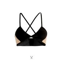 ราคา SS2025 BLACK NUDE SINGLET BRA บราใส่ว่ายน้ำ มีฟองน้ำในตัวผ้าหนา กัน UV UPF 50 (23858649156)
