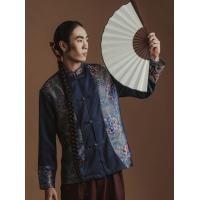 ราคา JUN CNY Shirt 2026 เสื้อตรุษจีนผู้ชาย สีน้ำเงินลายภูเขา รุ่น MA (26115436147)