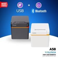 ราคา WELLTECH A58 เครื่องพิมพ์ใบเสร็จรับเงิน สลิป ระบบ POS Thermal Receipt Printer 58 mm Bluetooth WIFI (26244593192)