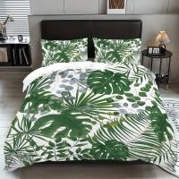 ราคา ZEIMON Tropical Leaves Pattern Duvet Cover Set Bedding Full Twin 3pcs Bedding Sets (16209499066)