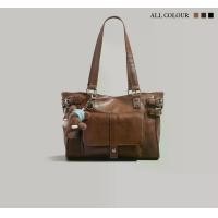 ราคา UR กระเป๋าสะพาย ทรงTote Bag สไตล์รีโทร (25846133406)