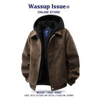 ราคา WASSUP ISSUE แจ็คเก็ตหนังสไตล์อเมริกันแบบมีหมวกกันลม (26337088923)