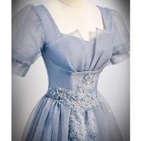 ราคา ชุดราตรีสีน้ำเงินหรูหราสำหรับผู้หญิง ชุดราตรีสไตล์ฝรั่งเศส เดรสยาว งานปาร์ตี้ งานแต่งงาน ชุดราตรีแบบพิเศษ ชุดเดรสยาว ชุดทำงาน (23147448955)