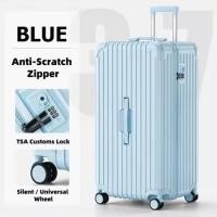 ราคา กระเป๋าเดินทางสีชมพูอ่อน สีฟ้า กระเป๋าเดินทางผู้หญิง กระเป๋าเดินทางทรงถัง 20 24 28 นิ้ว ความจุขนาดใหญ่ กันกระแทก กระเป๋าเดินทางแบบดัฟเฟิล (25370261440)