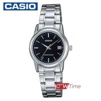 ราคา Casio นาฬิกาข้อมือผู้หญิง สายสแตนเลส รุ่น LTP V002D 1AUDF เรือนเหล็ก หน้าดำ (763488)