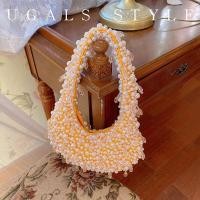 ราคา UGALS กระเป๋าถือมุกคริสตัลปักผ้าแบบวินเทจอริเอนทอล (25854609900)