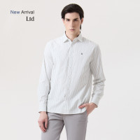 ราคา LTD เสื้อเชิ้ตลายทางแนวตั้ง ผู้ชาย สีออฟไวท์ Shirt with Vertical Stripes 03600 (25235537529)