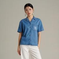 ราคา Mc JEANS แม็คยีนส์ เสื้อเชิ้ตผู้หญิง เสื้อเชิ้ตแขนสั้น ทรงเรกูล่าร์ Regular Fit Denim Shirt สียีนส์ฟอกอ่อน Mc Resort Collection MWSZ299 (26328644680)